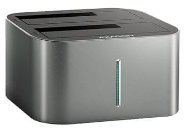 AXAGON priklopna postaja za 2x SATA 6G HDD/SSD / ADSA-DC / 2,5" in 3,5" / USB 3.2 Gen1 / AC adapter / 0,8 m kabel