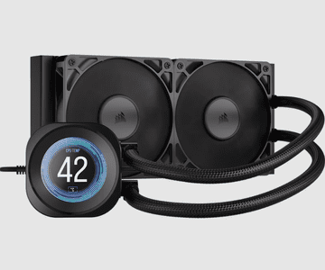 Corsair NAUTILUS vodno hlajenje za procesor, LCD, 2x 120 mm RS ventilator, PWM, črni (CW-9061031-WW)