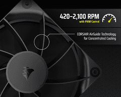 Corsair NAUTILUS vodno hlajenje za procesor, LCD, 2x 120 mm RS ventilator, PWM, črni (CW-9061031-WW)