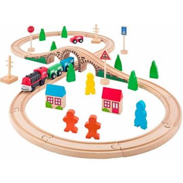 Woody 102191121 Vlak komplet osmih 40 kosov