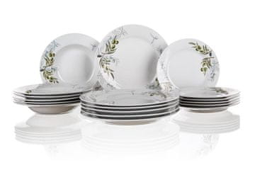 Banquet Jedilni set OLIVES 18 kosov porcelana BELI