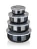 Banquet Komplet sklede z 8 kosi. (10,14,16,18 cm + 4 pokrovi) emajlirana METALIC Black