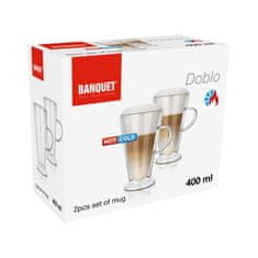 Vrč 400ml DOBLO steklo z dvojno steno (2 kosa)
