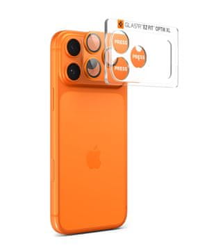 Spigen Steklena očala EZ Fit Optik Pro XL (1 kos), oranžna - iPhone 17 Pro