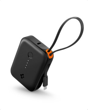 Spigen Osnovna prenosna baterija 10.000 mAh 30 W (vgrajen kabel), črna EA3010BT