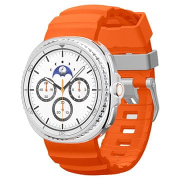 Spigen Silikonski pašček, oranžen - Samsung Galaxy Watch 8 46mm/44mm/40mm