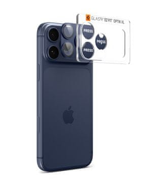 Spigen Stekleno steklo TR EZ Fit Optik Pro XL 1 paket, modro - iPhone 17 Pro Max