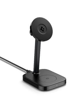 Spigen Brezžični polnilnik ArcField MagSafe 2-v-1 Qi2 15W, črne barve