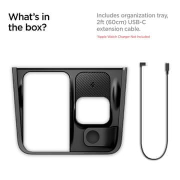 Spigen Nosilec za brezžično polnjenje Tesla 3 v 1, črn - Tesla Model Y/3