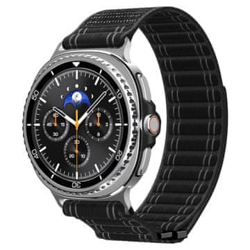 Spigen Pašček iz blaga (ježkast), črn - Samsung Galaxy Watch 8 46 mm/44 mm/40 mm
