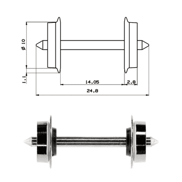 ROCO Komplet koles za izmenični tok -- HO - Roco 40178