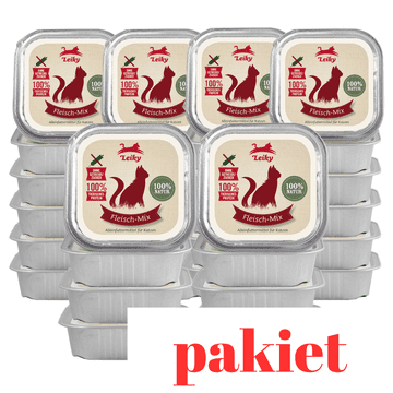 shumee 16 x Mesni koktajl za mačke | mokra hrana | vitamini, minerali in tavrin | Leiky