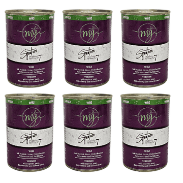 shumee 6 x Jelenov file 75 % z manioko, brusnicami in medicinsko šoto 410 g | Hrana za pse | My Signature