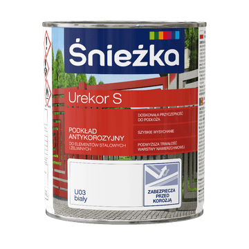 shumee Śnieżka Urekor S temeljni premaz proti koroziji bela 0,8L