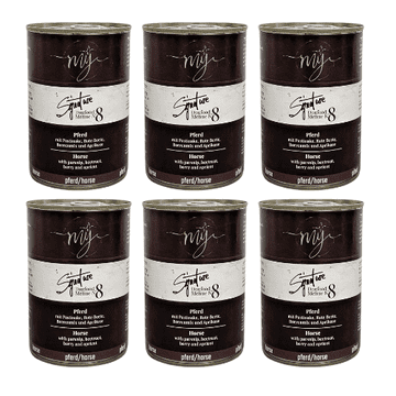 shumee 6 x Konjsko meso 75 % s pastinakom | z nizko vsebnostjo maščob | mokra hrana za pse | My Signature 410 g