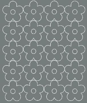 shumee Stenske nalepke rože cvetlične nalepke 20 kosov sivega sijaja