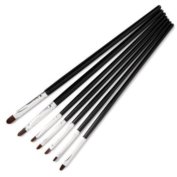 shumee Komplet ovalnih črnih gel čopičev, 7 kosov