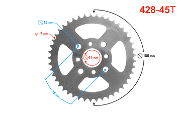 Moretti Zadnji zobnik Moretti 45/428 za ATV 200