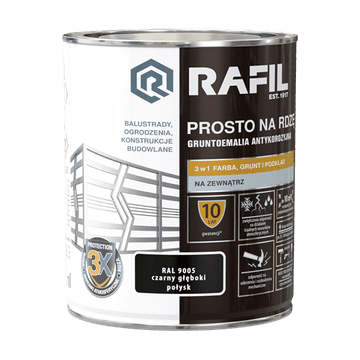 shumee RAFIL Brezbarvna do rje, temno sijajna črna, RAL9005, 0,75 l