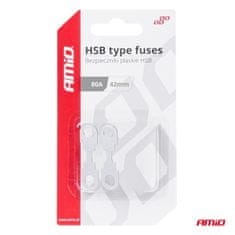 AMIO Ploščate tračne varovalke 2 kom. HSB 42mm 80A AMIO-03501