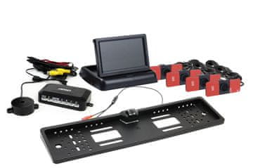 shumee TFT02 4,3" komplet parkirnih senzorjev s kamero HD-402-LED, 4 črni notranji senzorji