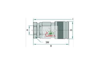 shumee Hidravlična hitra spojka s suhim prekinjanjem, nastavek 1/2", nastavek 3/4", notranji navoj