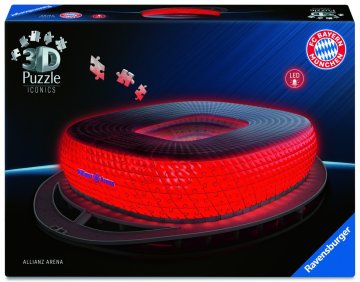 Ravensburger 3D puzzle Iconics: Allianz Arena (nočna izdaja) 216 kosov