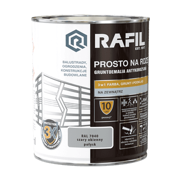 shumee RAFIL ravna do rjasto siva sijajna barva za okna RAL7040 0,75 l