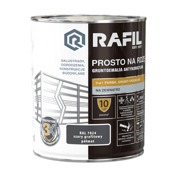 shumee RAFIL Brezbarvna do rjave, grafitno siva, polmat, RAL7024, 0,75 l