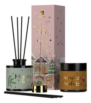 shumee HISKIN Dišeči božični komplet za dom [Sveča 100 ml + Difuzor 80 ml] Roza