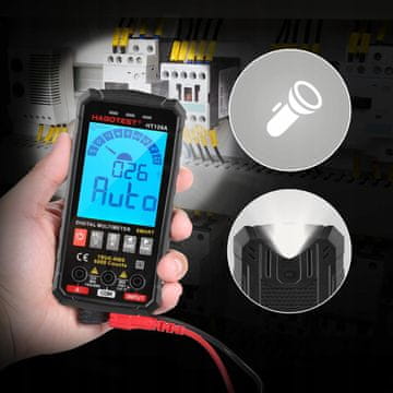 shumee DIGITALNI UNIVERZALNI MULTIMETER NCV RMS LIVE TEST TERMOČLEN TEMP LED SVETILKA