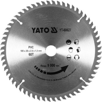 shumee REZALNI DISK ZA PVC 185/60T 20MM YT-60627 YATO