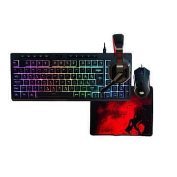 Redragon Combo S149-BA Set 4v1, tipkovnica SLO/HR, miška, slušalke in podloga