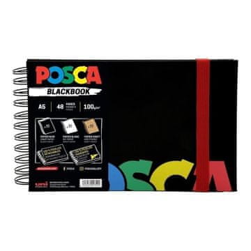 Posca črni skicirka A5 - mešanica 3 barv papirja