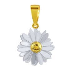 Silvego Srebrn obesek Marjetica, prevlečen z 18-karatnim zlatom KRN1106PGP