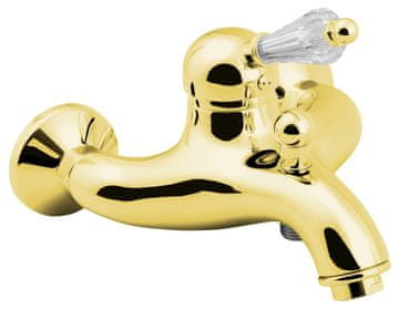 SAPHO Zidna kopalniška pipa KIRKÉ CRYSTAL z zlato kristalno ročico