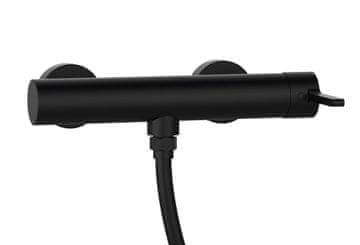 SAPHO IKONIČNA mat črna stenska prha, medenina, 25mm kartuša