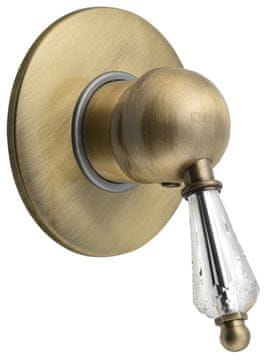 SAPHO KIRKÉ CRYSTAL podometna bronasta prha s kristalnim ročajem, en izhod