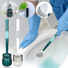 HOME & MARKER® Silikonska večnamenska krtača, Ščetka za stranišče, Krtača za WC (Zelena) | FLUSHBRUSH