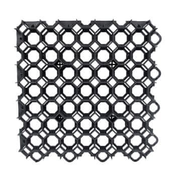 Ploščice za trato 49x49x4cm, plastika, Črna