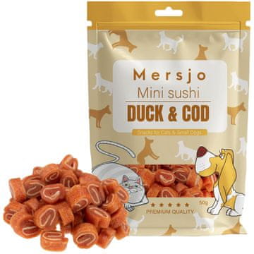 Mersjo Priboljšek za mačke - Mini suši z raco in trsko 50g