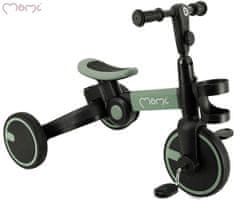 MoMi FILO 3v1 otroški poganjalec, večnamenski, nastavljiv, zložljiv, zeleno-črn