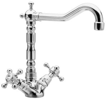 SAPHO ANTEA Retro Črna Umivalniška Armatura s Pop-up Odtokom, Medeninasta Konstrukcija