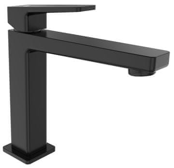 SAPHO TURSI samostoječa kvadratna umivalniška pipa, črna mat, H 190mm