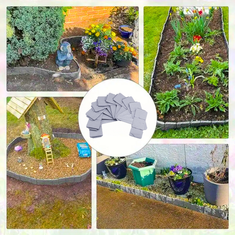 HOME & MARKER® Vrtni robniki v stilu kamna 10 kosov, odporni na vremenske vplive, ABS material | MINIFENCE