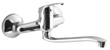 AQUALINE AQUALINE 35 Stenska Pipa z Vrtljivim Izlivom, Povišanim Ploskim Kromom