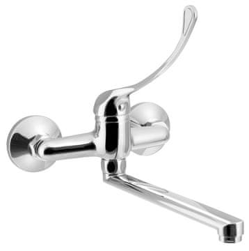 AQUALINE AQUALINE 35 Stenska Pipa, Medicinska Ročka, Ploščato Izlivno Cev, 220mm, Krom