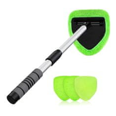 HOME & MARKER® Raztegljiv čistilec avtomobilskih stekel z vrtljivo glavo 180°, mikrovlakna, aluminij | MICROLINKA