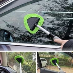 HOME & MARKER® Raztegljiv čistilec avtomobilskih stekel z vrtljivo glavo 180°, mikrovlakna, aluminij | MICROLINKA