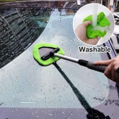 HOME & MARKER® Raztegljiv čistilec avtomobilskih stekel z vrtljivo glavo 180°, mikrovlakna, aluminij | MICROLINKA